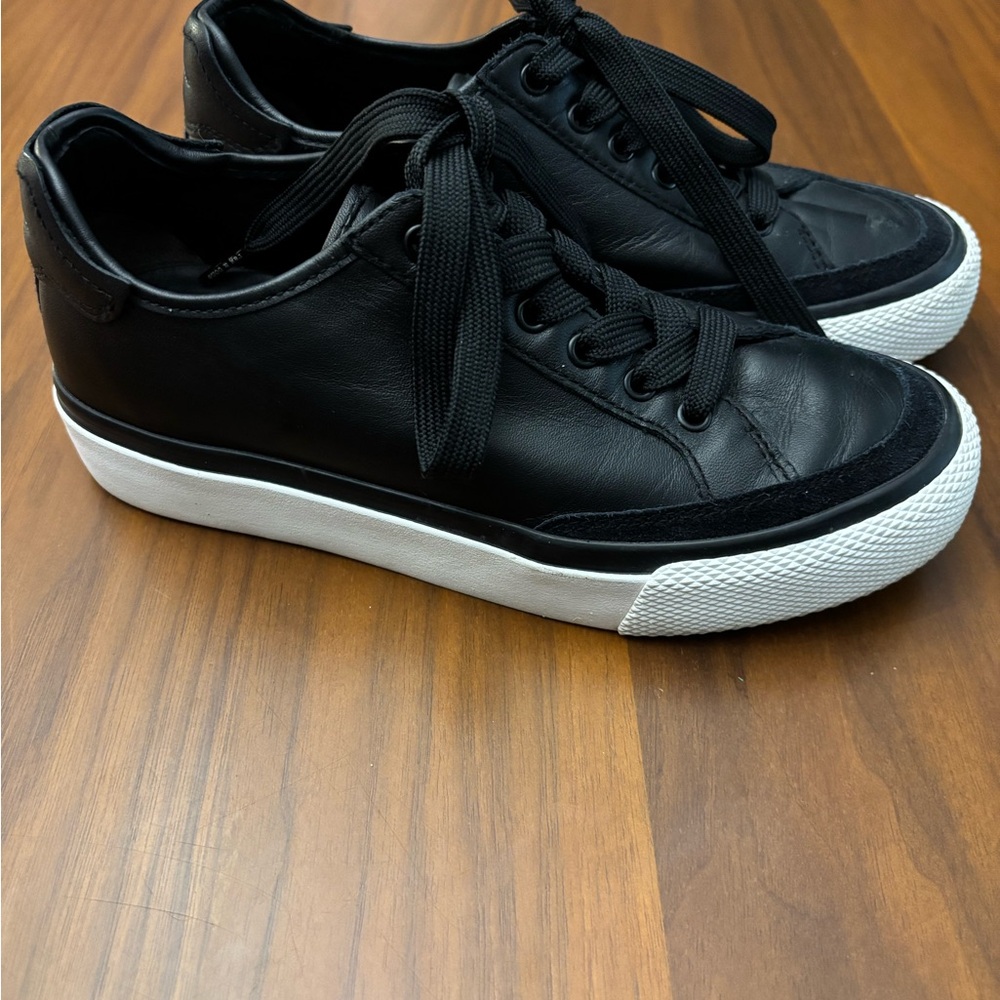 rag & bone Army Low Top Black  Leather Women's Sneakers Shoes 37, 6.5, 7
